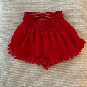 Show Me Your Mumu | Red shorts w Pom Pom’s | Size S | worn only once!